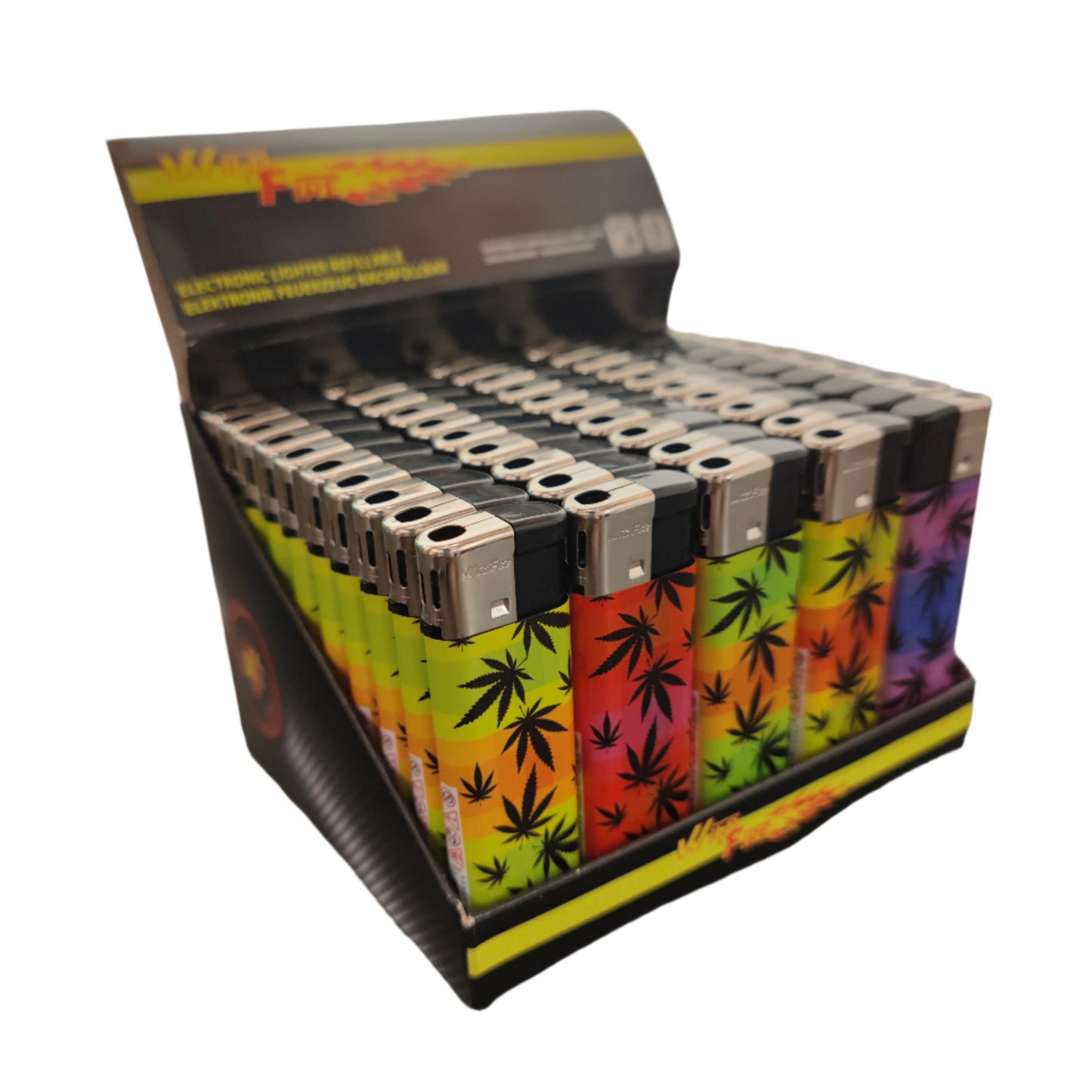 WildFire Lighter: Black Leaves Colored Backg. - 50 Stk