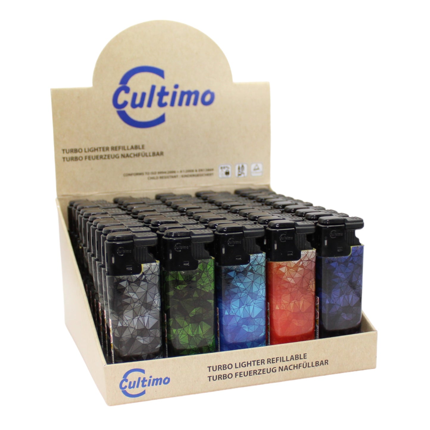 Cultimo Turbo Lighter: Geometric Abstraction- 50 Stk