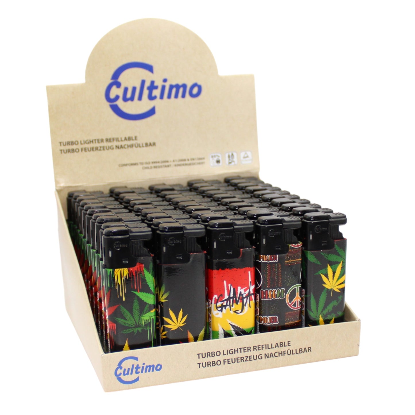 Cultimo Turbo Lighter: Jamaica&Leaves - 50 Stk