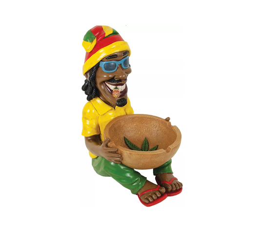 Figure Smoking Man Holding Ashtray - Height 41cm