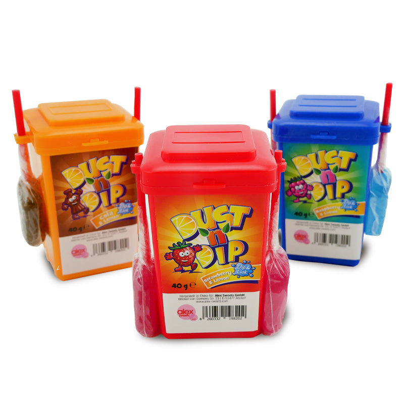 Sweet Flash Toy's: Dust 'n' Dip Dip & Lick - 40g x 12 Stk