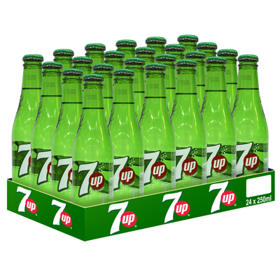 GLASS: 7UP Regular - 250 ml x 24 stk