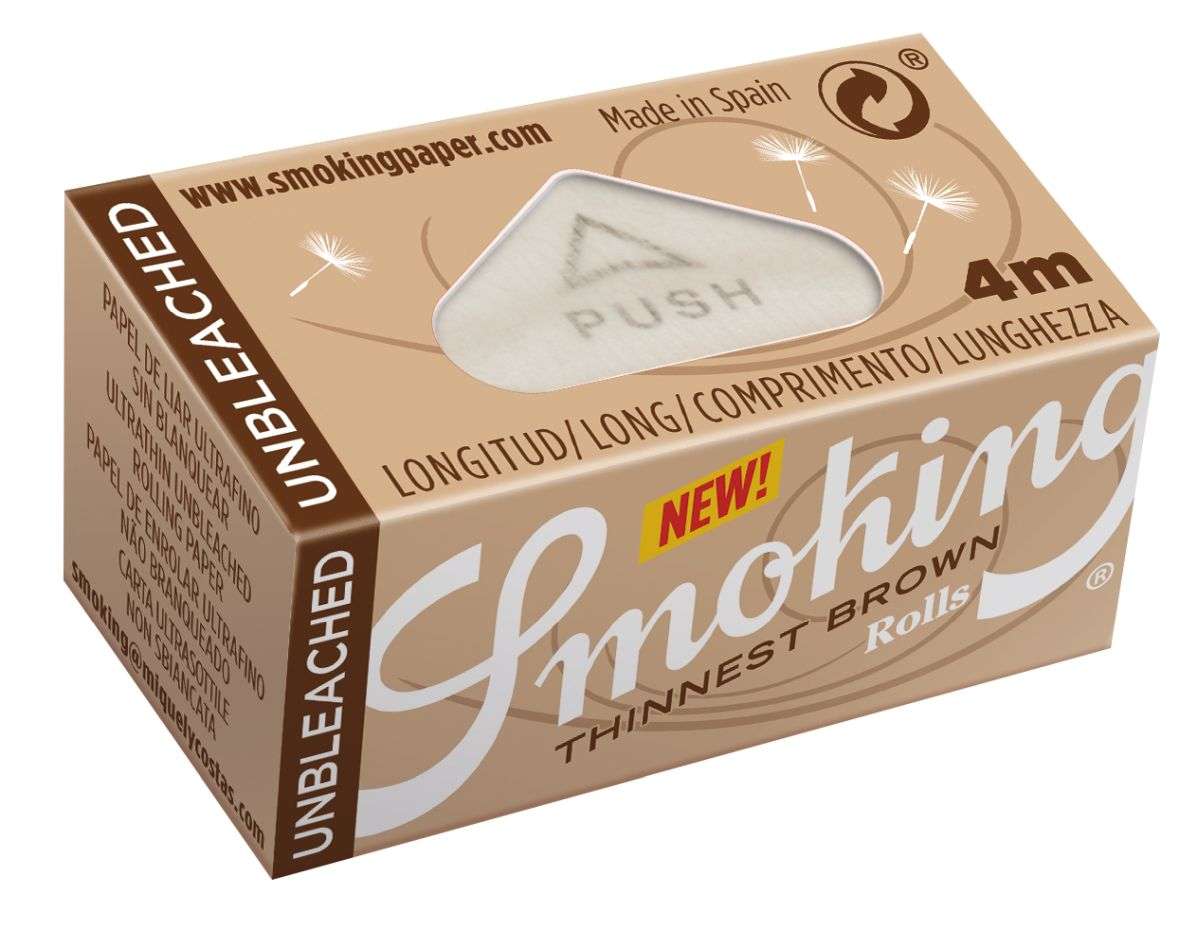 Smoking THINNEST BROWN Unbleached ROLL - 24 Stk