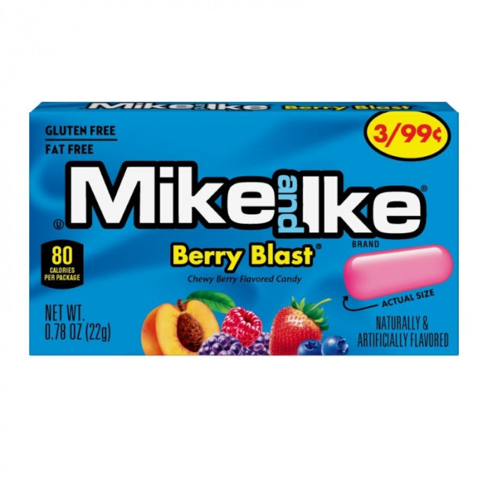 Mike & Ike Mini Box: Blue Berry Blast - 22g x 24 Stk