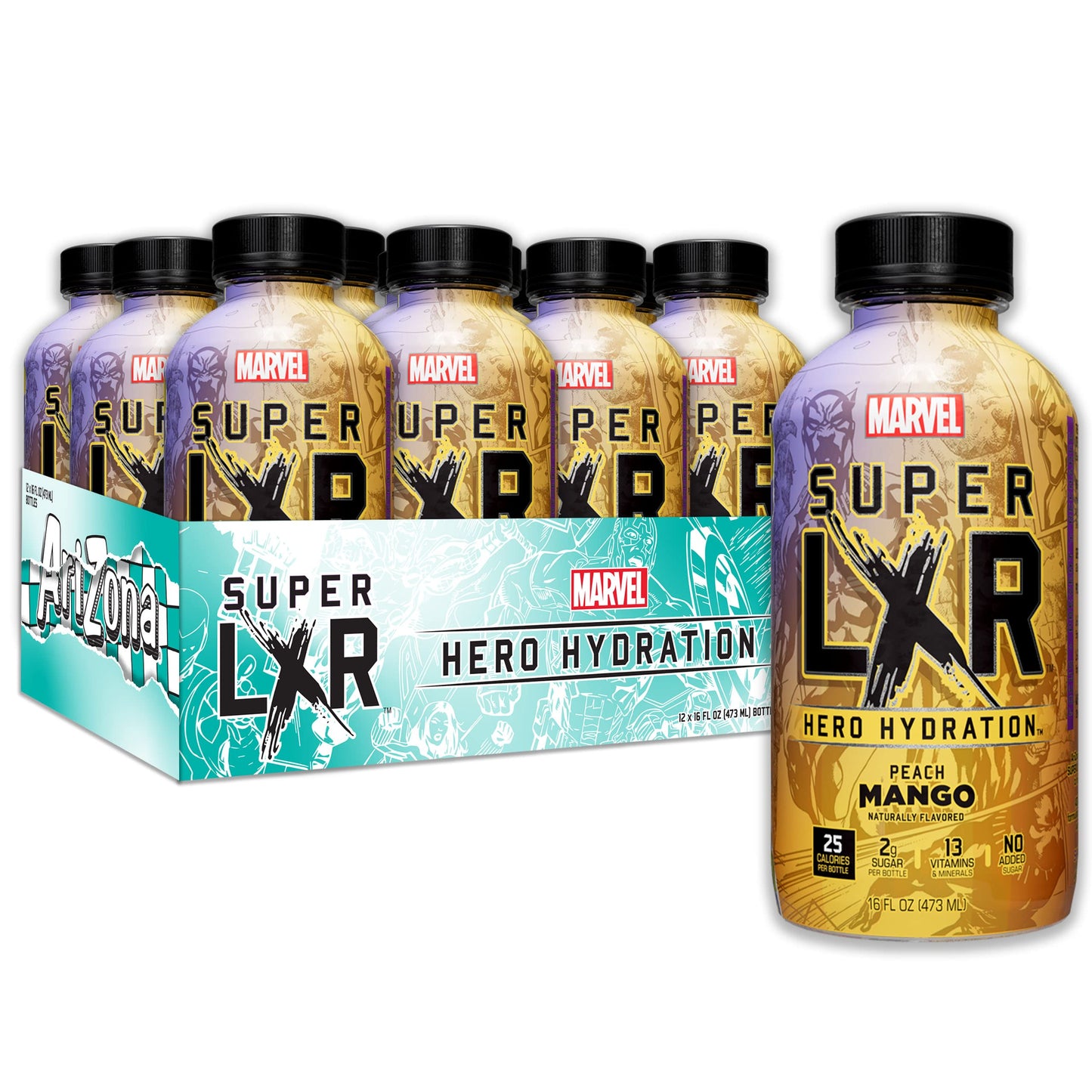 MARVEL SUPER LXR Peach Mango 473ml - 12 Stk