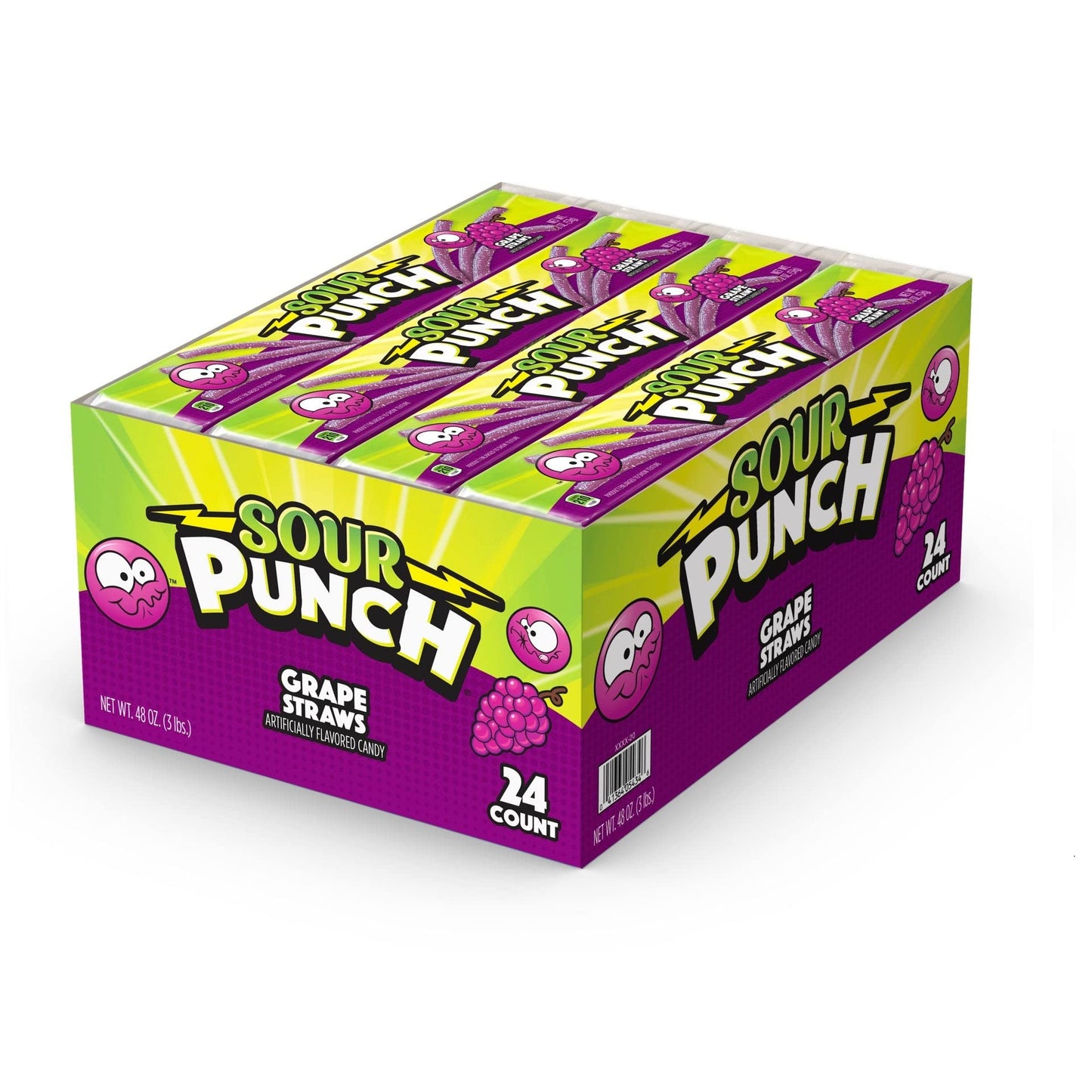 Sour Punch Bars: Grape - 56g x 24 Stk