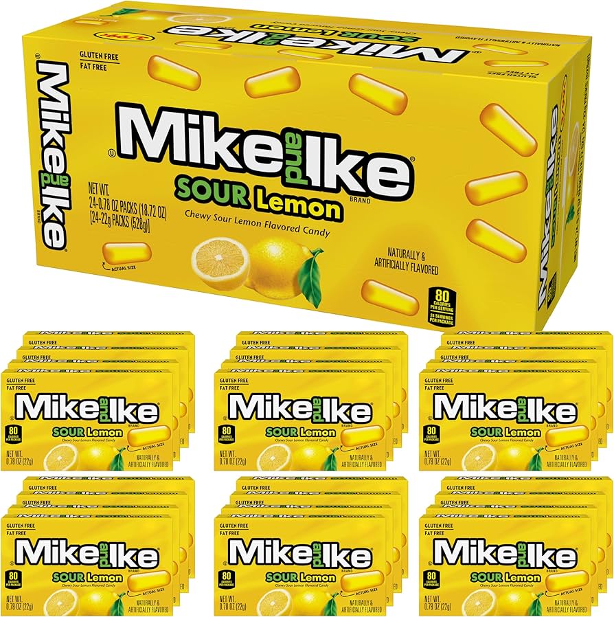 Mike & Ike Mini Box: Yellow Sour Lmn. - 22g x 24 Stk