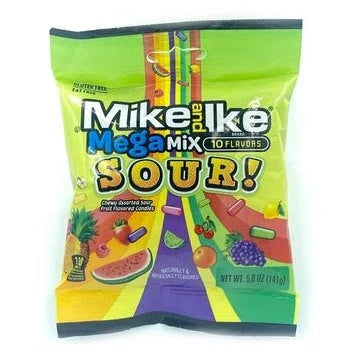 Mike & Ike Bags: Sour Mega Mix - 141g x 12 Stk