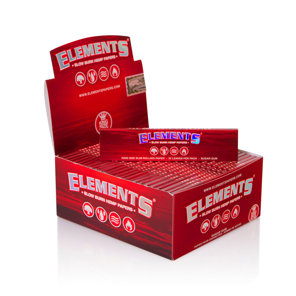 Elements KS Slim Red Slow Burn + TIPS - 24 Stk