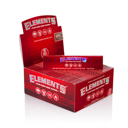 Elements KS Slim Red Slow Burn + TIPS - 24 Stk