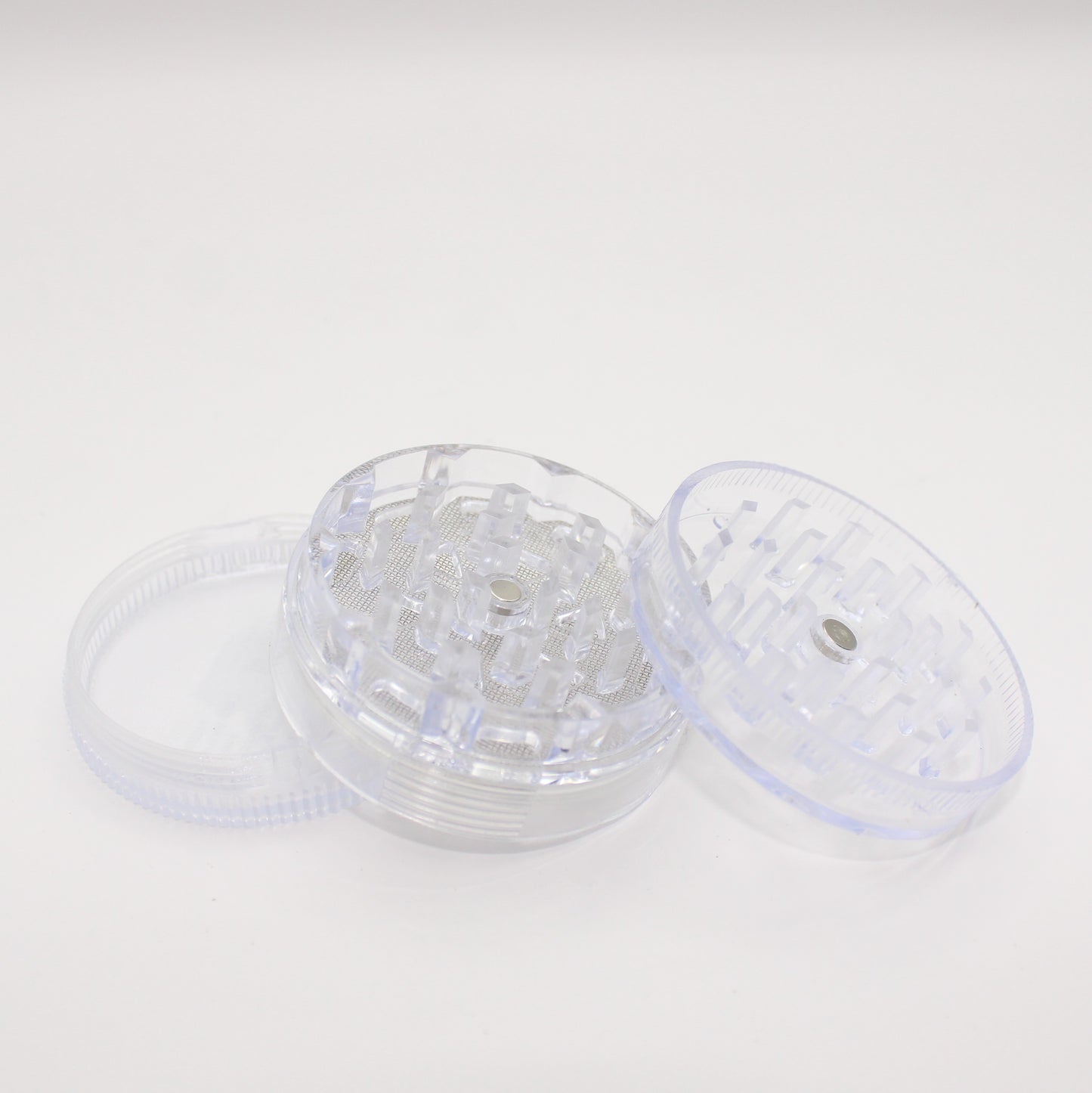 Plastic Grinder: Transparent 60mm - 12 Stk