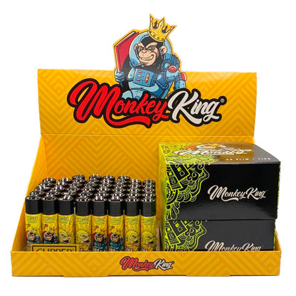 Monkey King Paper Yellow KS + Tips 48 Stk + CLIPPER Lighter 48 Stk