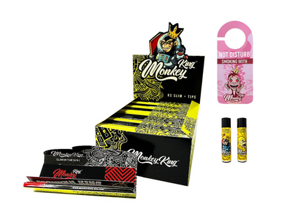 Monkey King Paper Yellow KS + Tips 48 Stk + CLIPPER Lighter 48 Stk