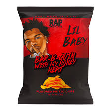 Rap Snacks Bags: Lil Baby BBQ & Honey Heat - 71g x 12 Stk