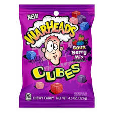 Warheads Bags: Sour Berry Mix Cubes - 127 g x 12 Stk