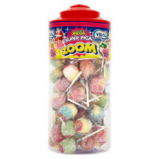 Vidal Cylinder: Zoom Lolli-pop Bubble Gum - 26g x 50 Stk