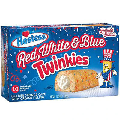 Twinkies BOX: Red, White & Blue 10-Pack - 385g x 6stk