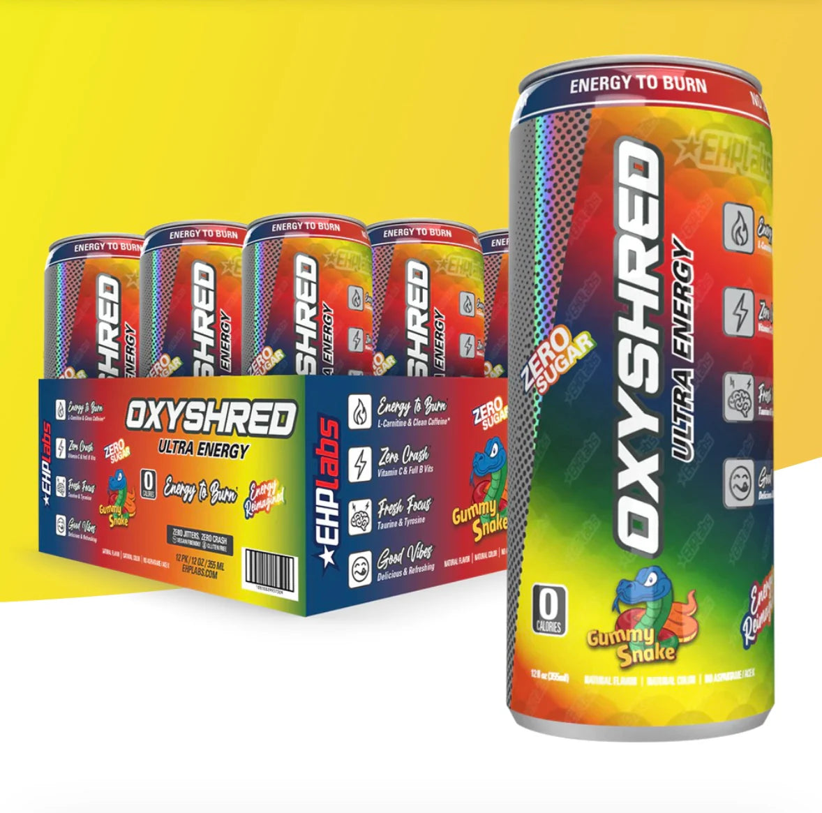 OxyShred Gummy Snake Ultra Energy Drink 12 x 355ml