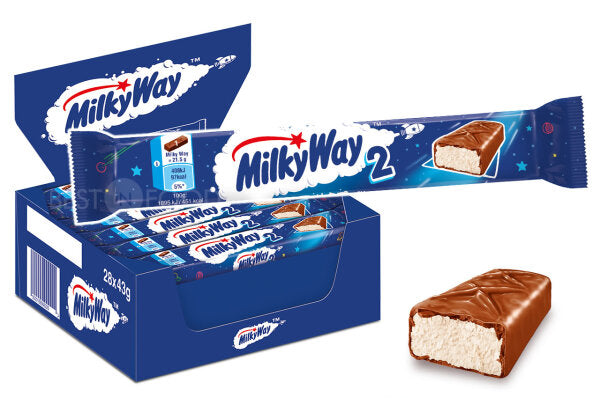 Milky Way Bar: 2-Pack Regular - 43g x 28 Stk