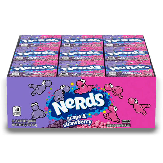 Nerds Mini Box: Purple Grape / Stwbry. - 46.7g x 36 Stk