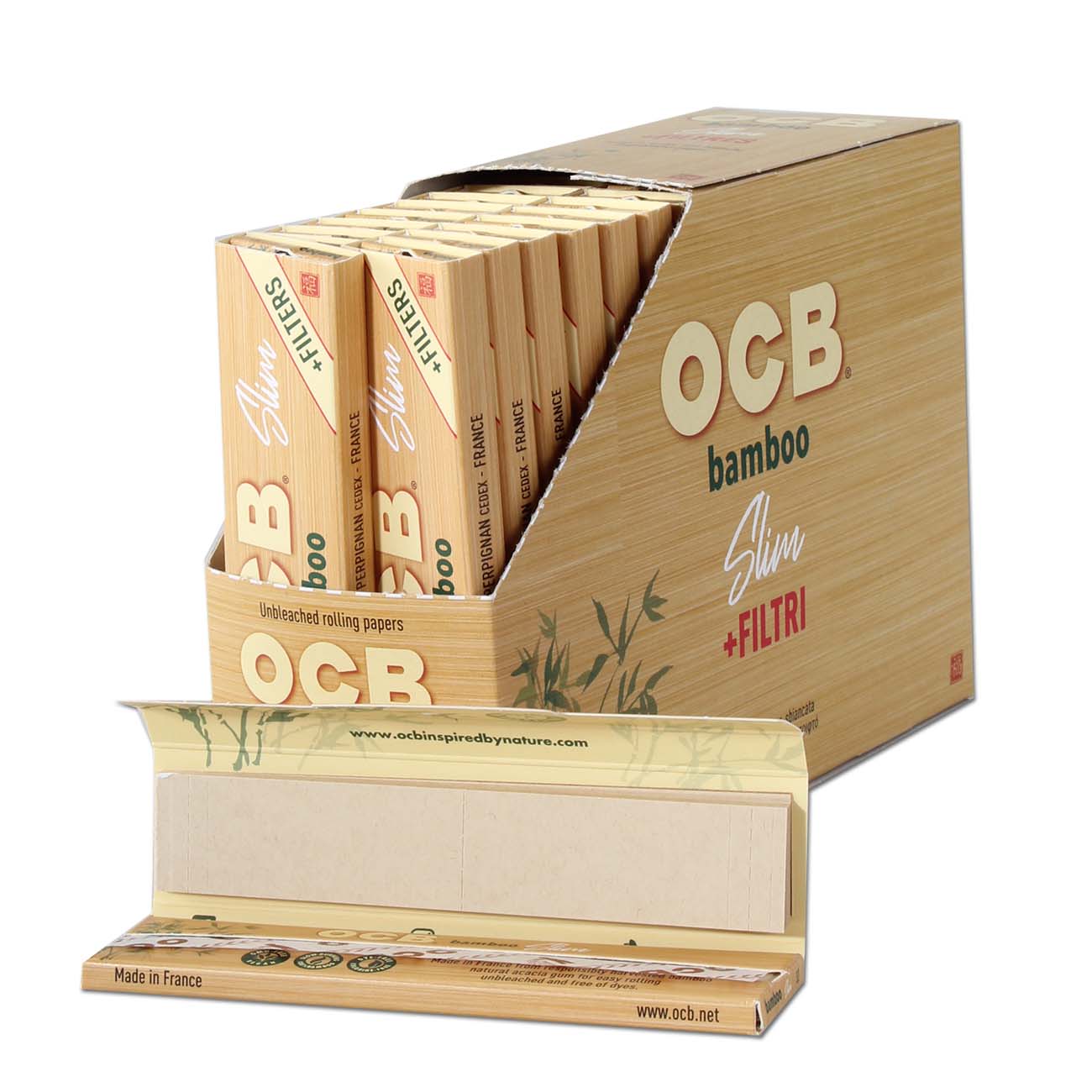 OCB KS Slim Bamboo + Tips - 32 stk