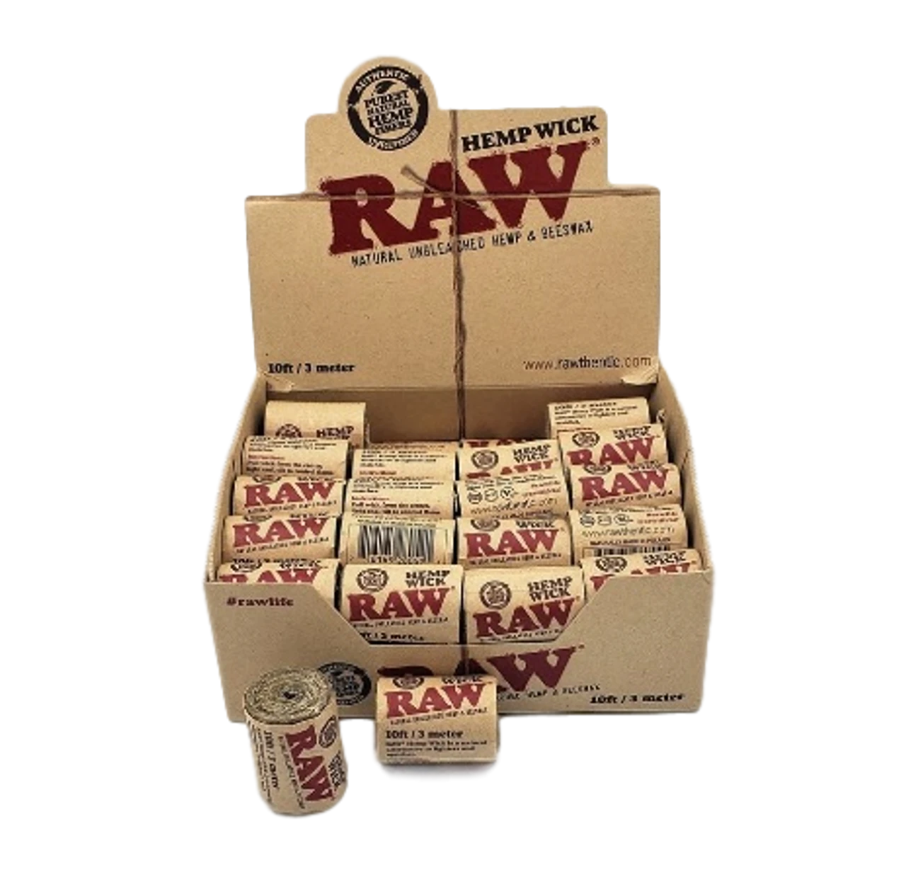 Raw Hemp Wick - 40 Stk