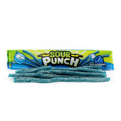 Sour Punch Bar: Blue Raspberry Straws - 57g x 24 Stk