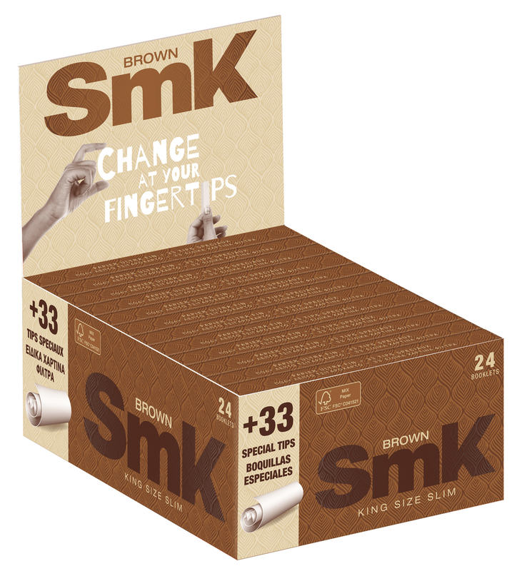 SMK Brown KS Slim + TIPS - 24 Stk