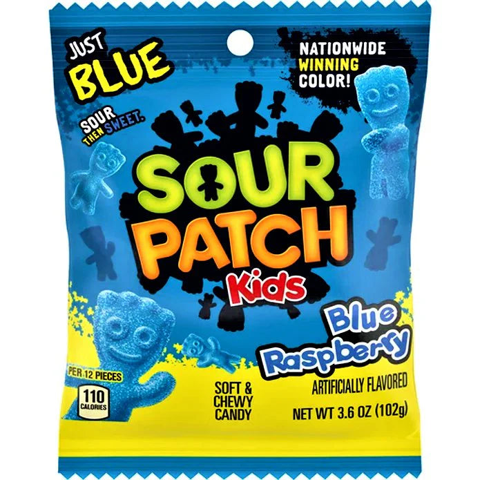 Sour Patch Bags: Blue Rasberry - 102g x 12 Stk