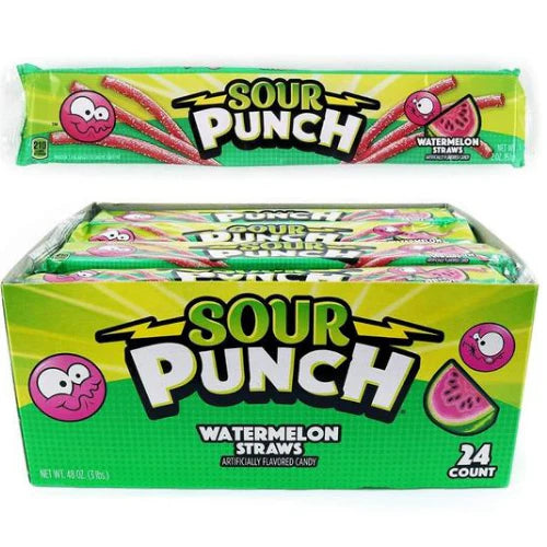 Sour Punch Bars: Watermelon - 57g x 24 stk