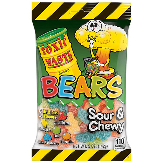 Toxic Waste Bags: Sour Gummy Bears - 142g x 12 Stk